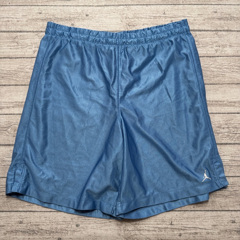 Air Jordan Shorts Men's XL Blue Mesh Micro Grid Jumpman Basketball Sportswear